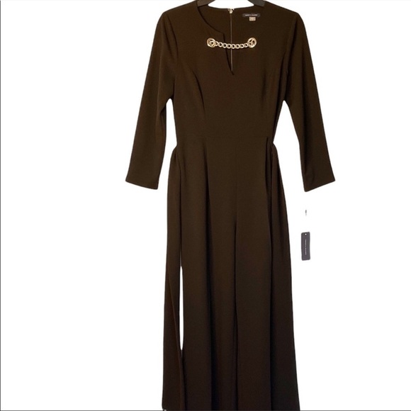 TOMMY HILFIGER NWT Statement Tie Waist Jumpsuit Size 4 in Black - Picture 3 of 15